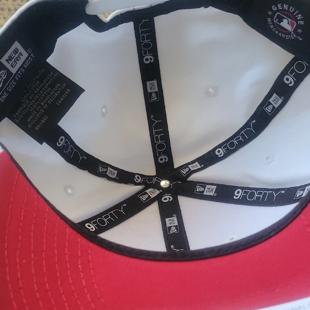 New Era Women's White Cap with Red Embroidery